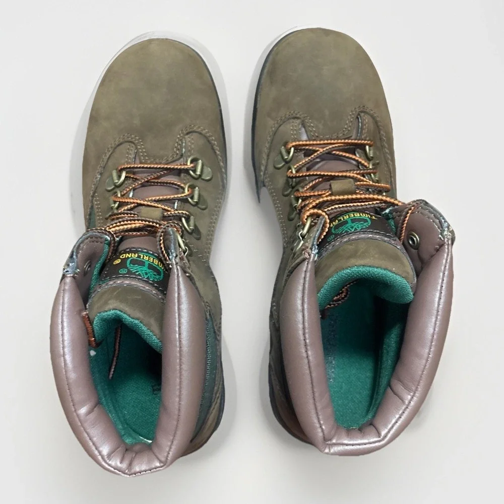 [TB044992214] Grade School Timberland 6‎ INCH FIELD BOOT JUNIOR 'BROWN GREEN'